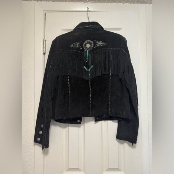 Vintage Scully Women's Black Suede Fringe Jacket - Picture 6 of 10